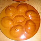 Set of 6 St Clément earthenware oyster plates