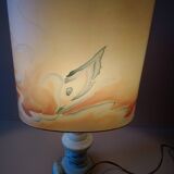 Lamp with silk lampshade