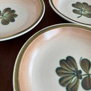 set of 6 floral deep plates Gien - vintage floral plate service KA
