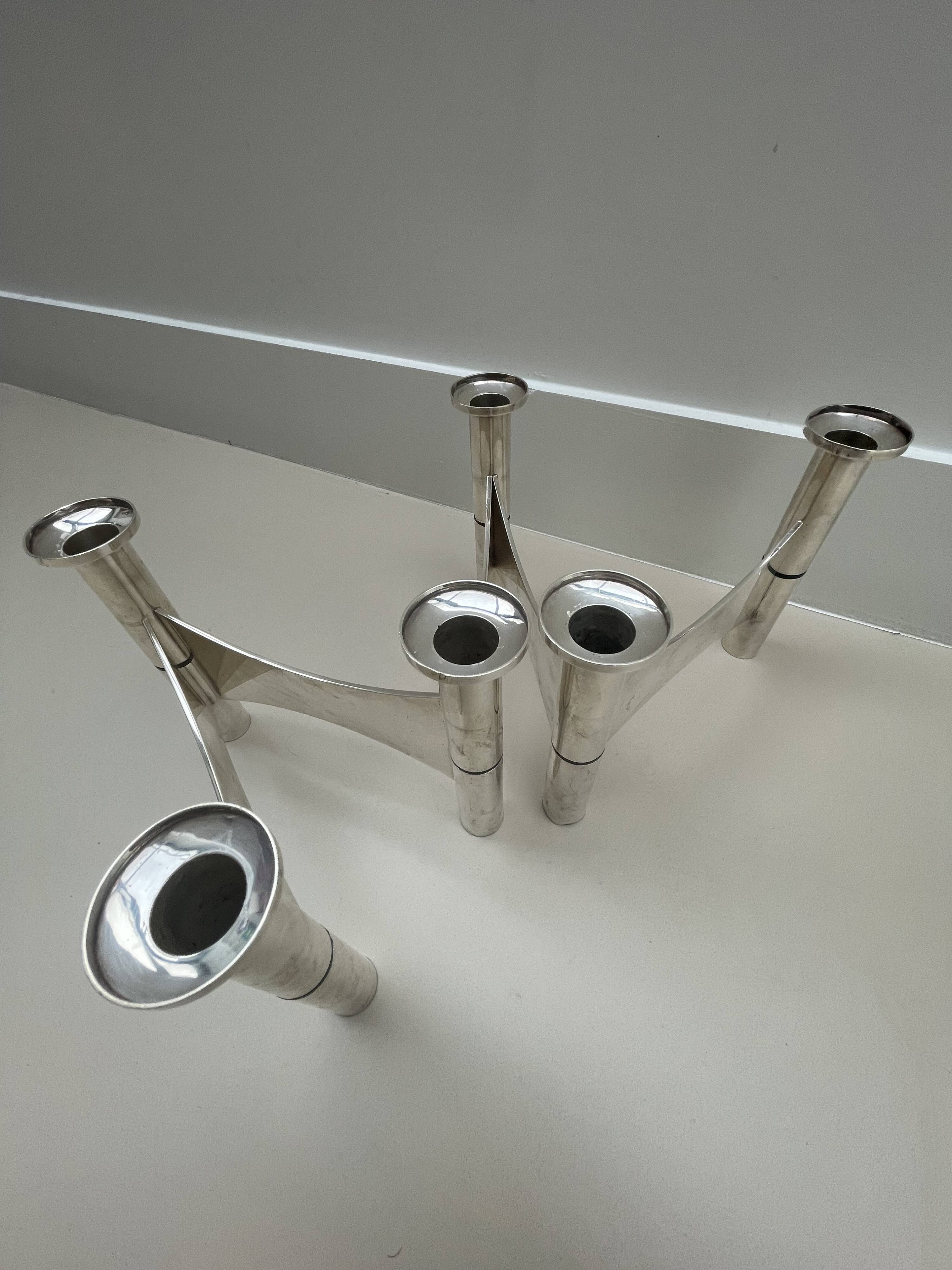 Candle Holder in Silver Metal