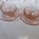 6 cups and saucers Rosaline Arcoroc France