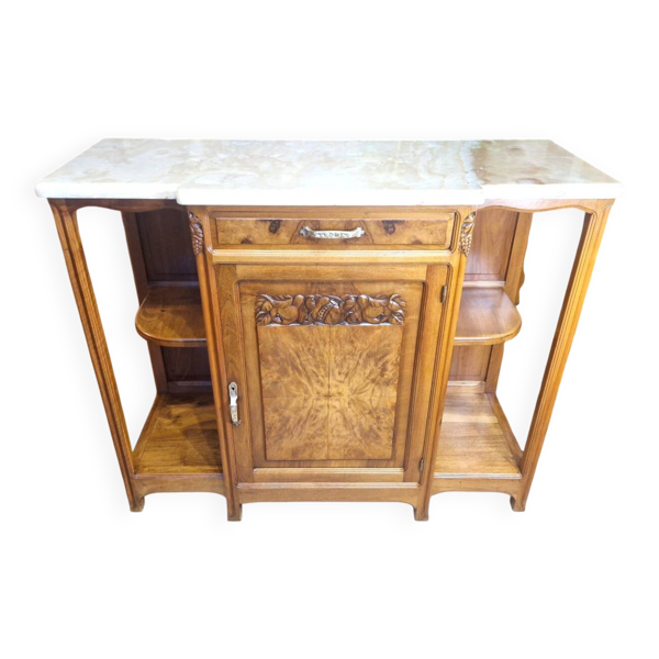 Buffet époque fin Art Nouveau École de Nancy en noyer Gauthier Poinsignon (non signé)