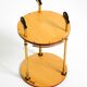 Round, small 1960s Aldo Tura serving or bar trolley in red goatskin leather