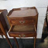 Pair of Louis XV style bedside tables in marquetry