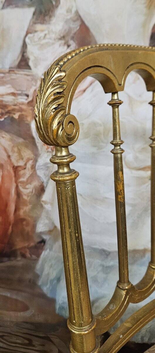 Napoleon III theatre chair in gilded wood