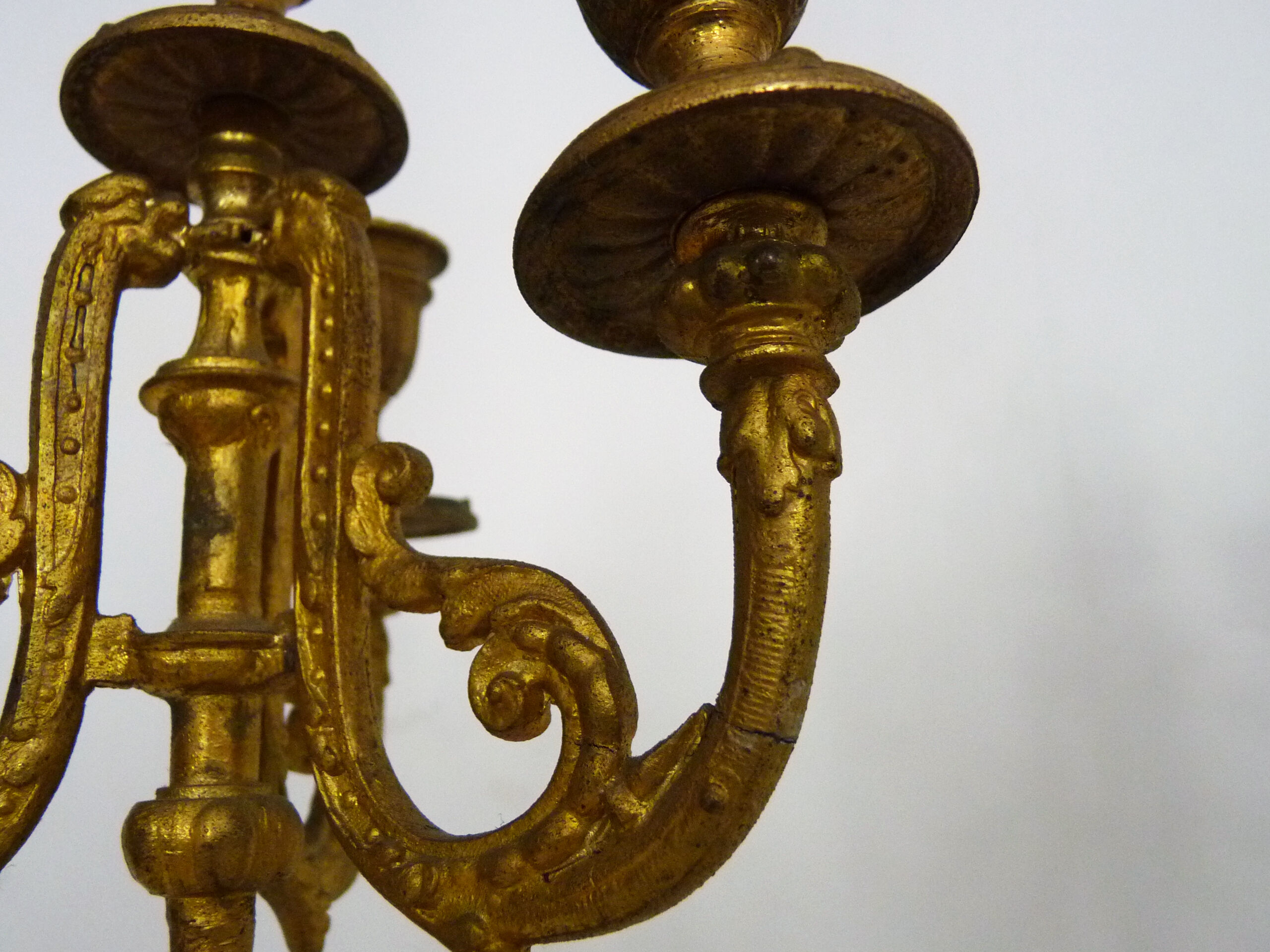 Paire de candélabres à 4 branches bronze et marbre style Napoléon III, XIXè
