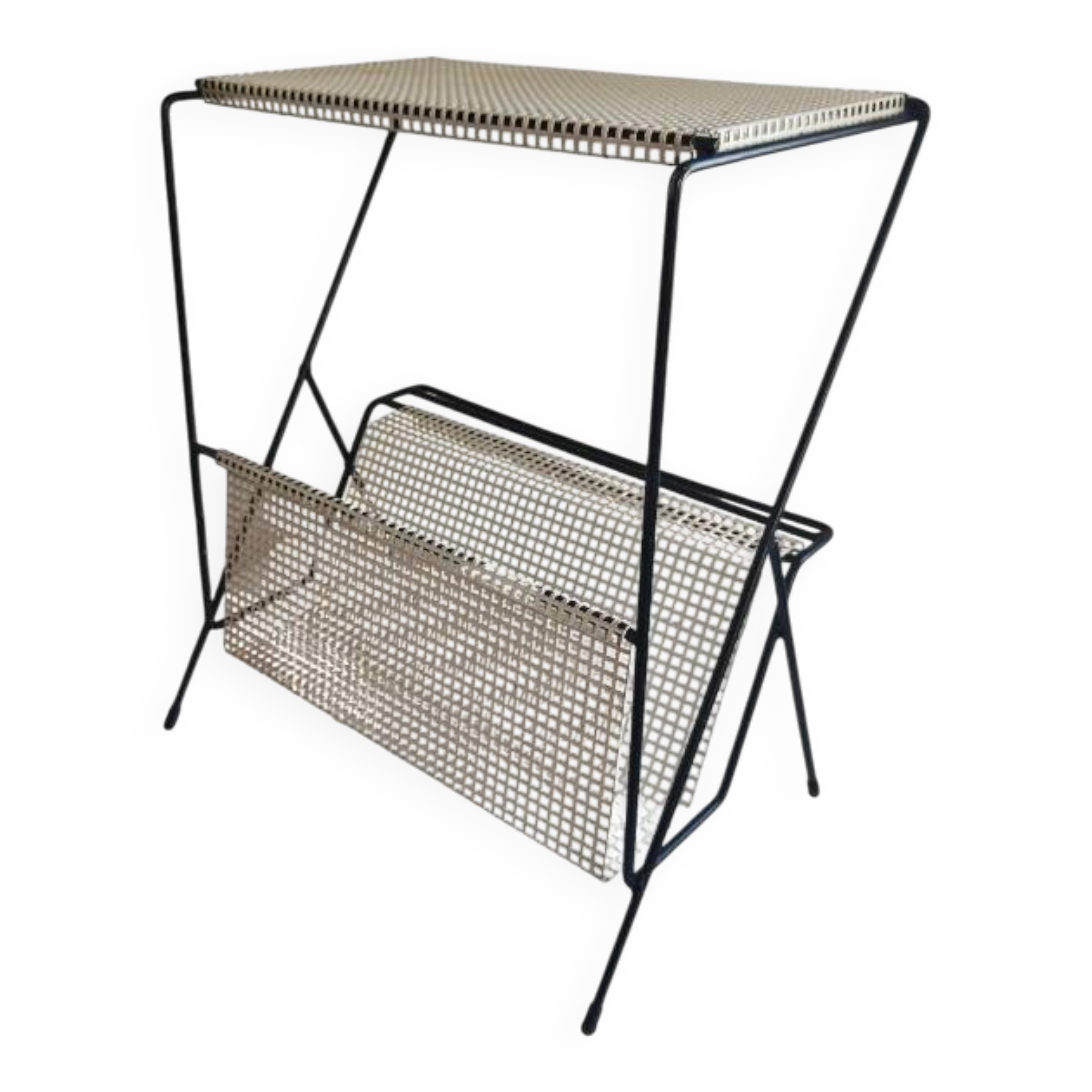 Side table with integrated magazine rack Tjerk Reijenga Pilastro 1950s