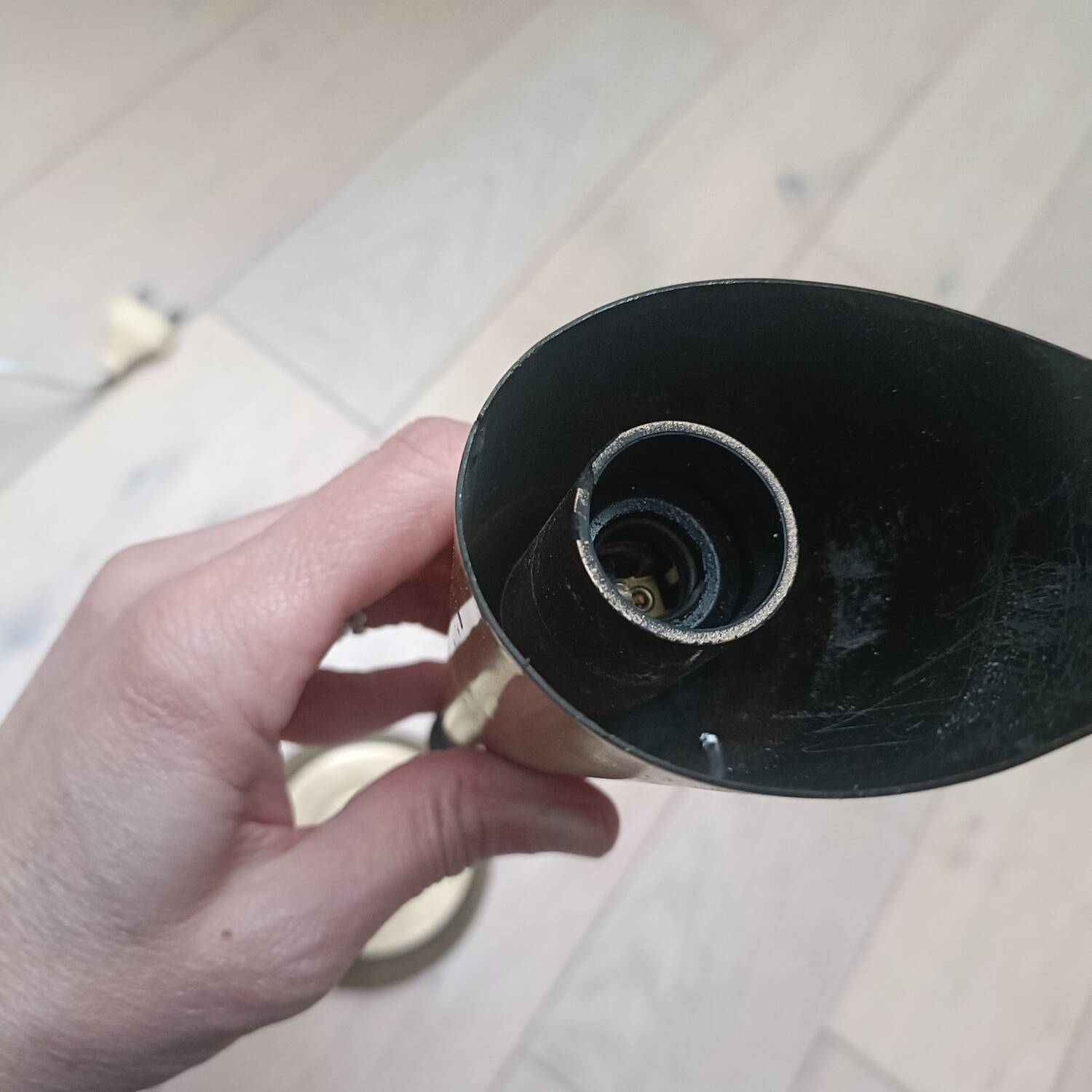 Vintage gold cone lamp