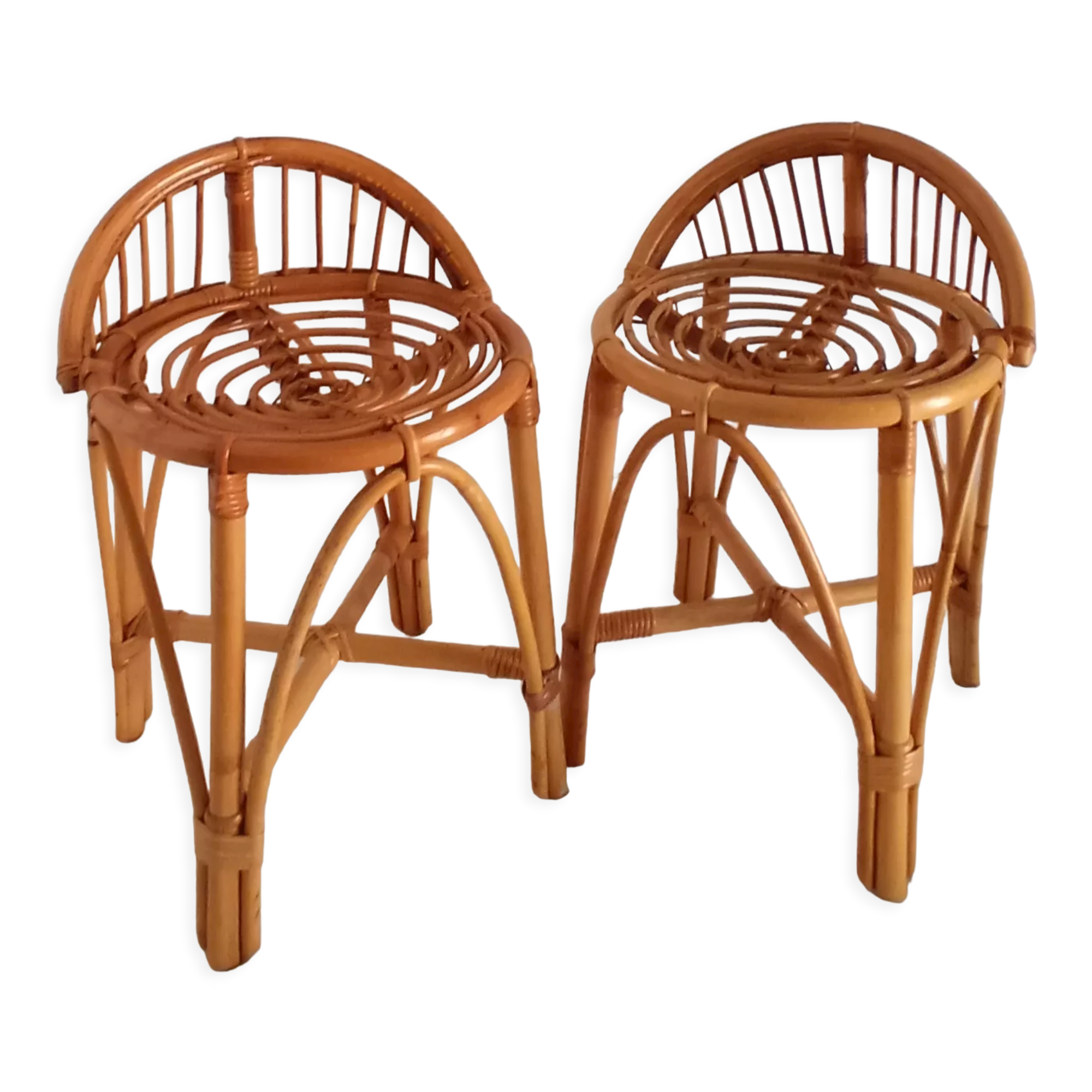 Low bamboo stools