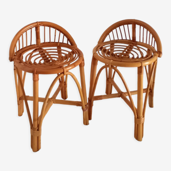 Low bamboo stools