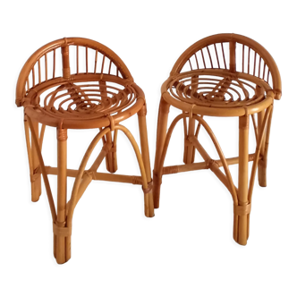 Low bamboo stools