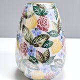 Painted Porcelain Flower Vase by Bassano with a Floral Pattern, Italy