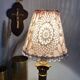 Duo of fishnet and cotton crochet lampshades, 1960s
