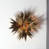 Palm-style brass wall lamp 1970