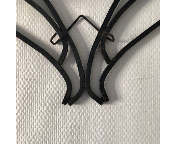 Vintage Coat Rack 1960 Wrought Iron 4 Hooks 75 X 42 Cm Selency Vintage Coat Rack 1960 Wrought Iron 4, Wrought Iron Coat Rack With Hooks And
