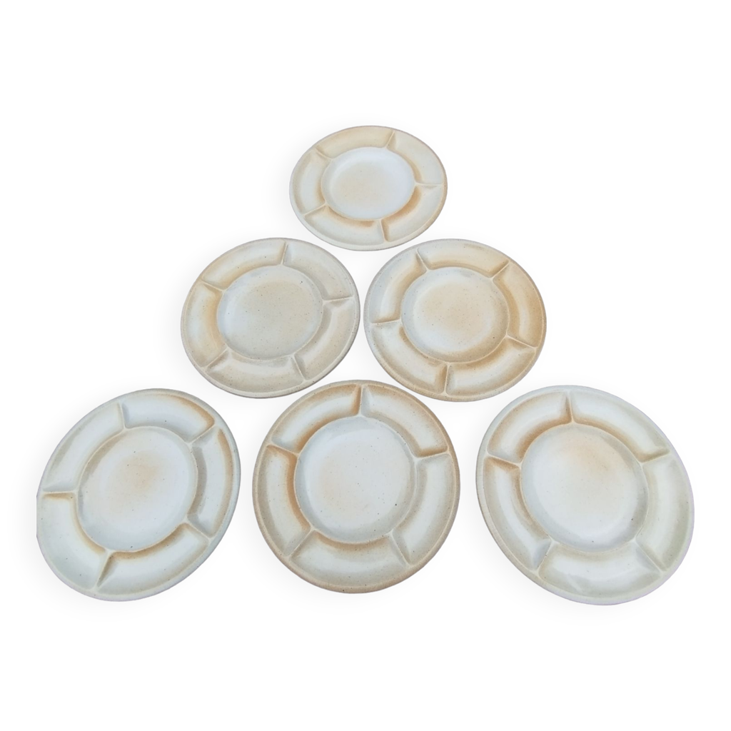 Set de 6 assiettes en verre ambrés