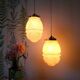 Art Deco glass suspensions from Clichy in pink – Skyscraper style