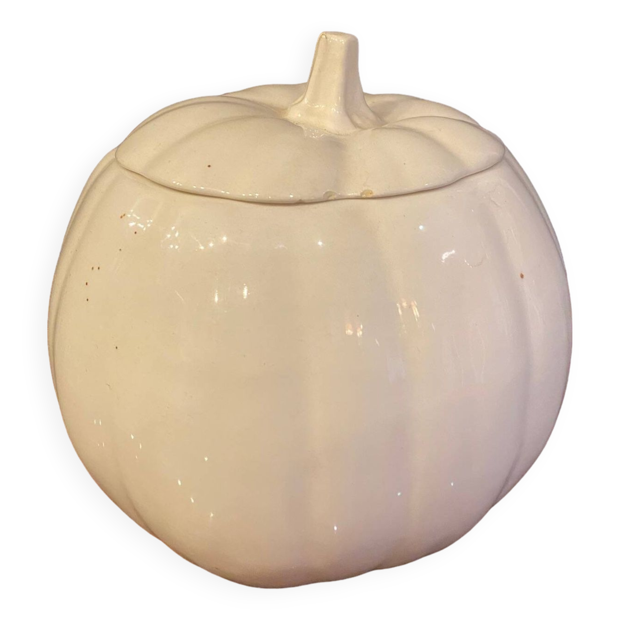 White earthenware pumpkin-shaped candy
