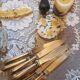 Set of 8 silver metal knives
