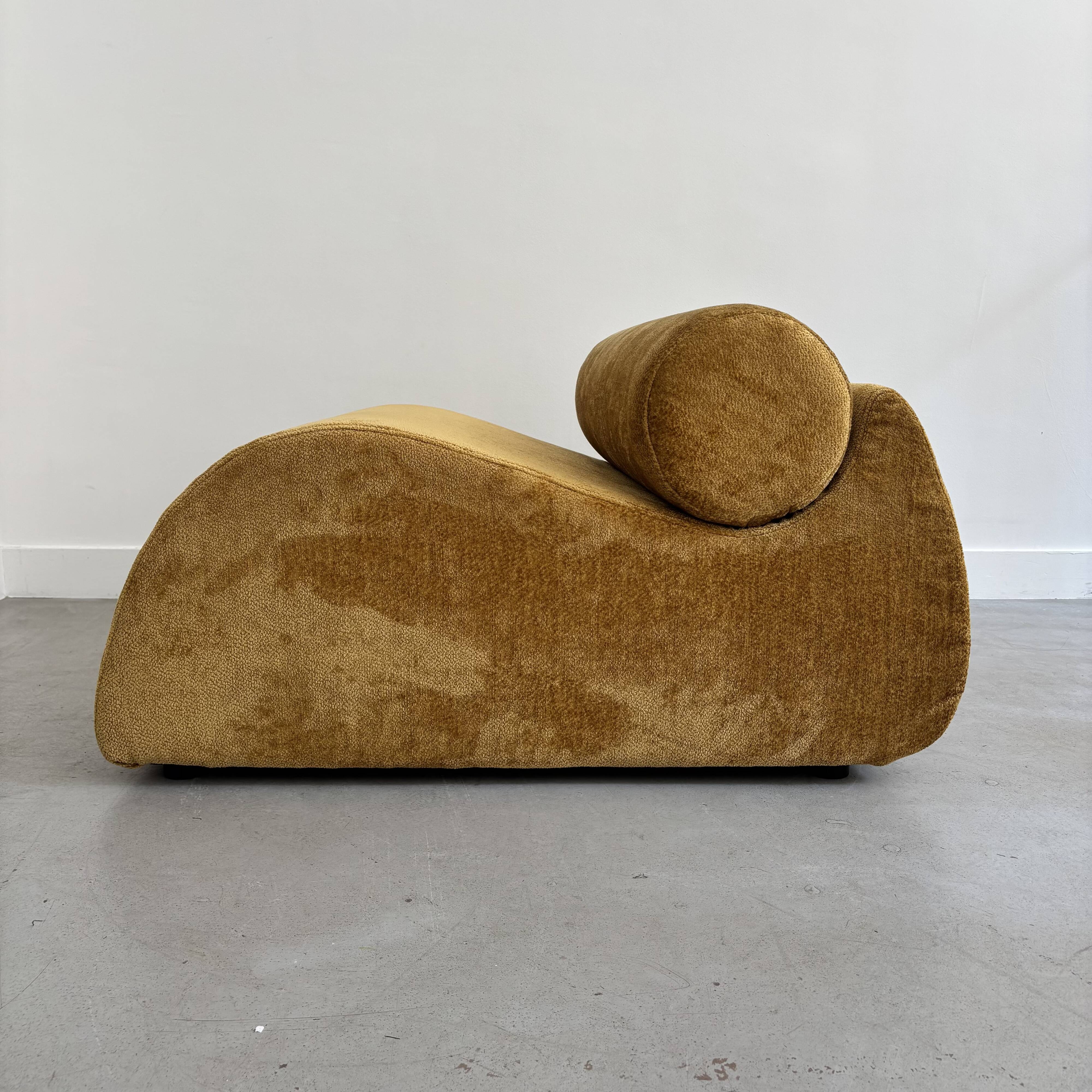 Graphic ochre armchair