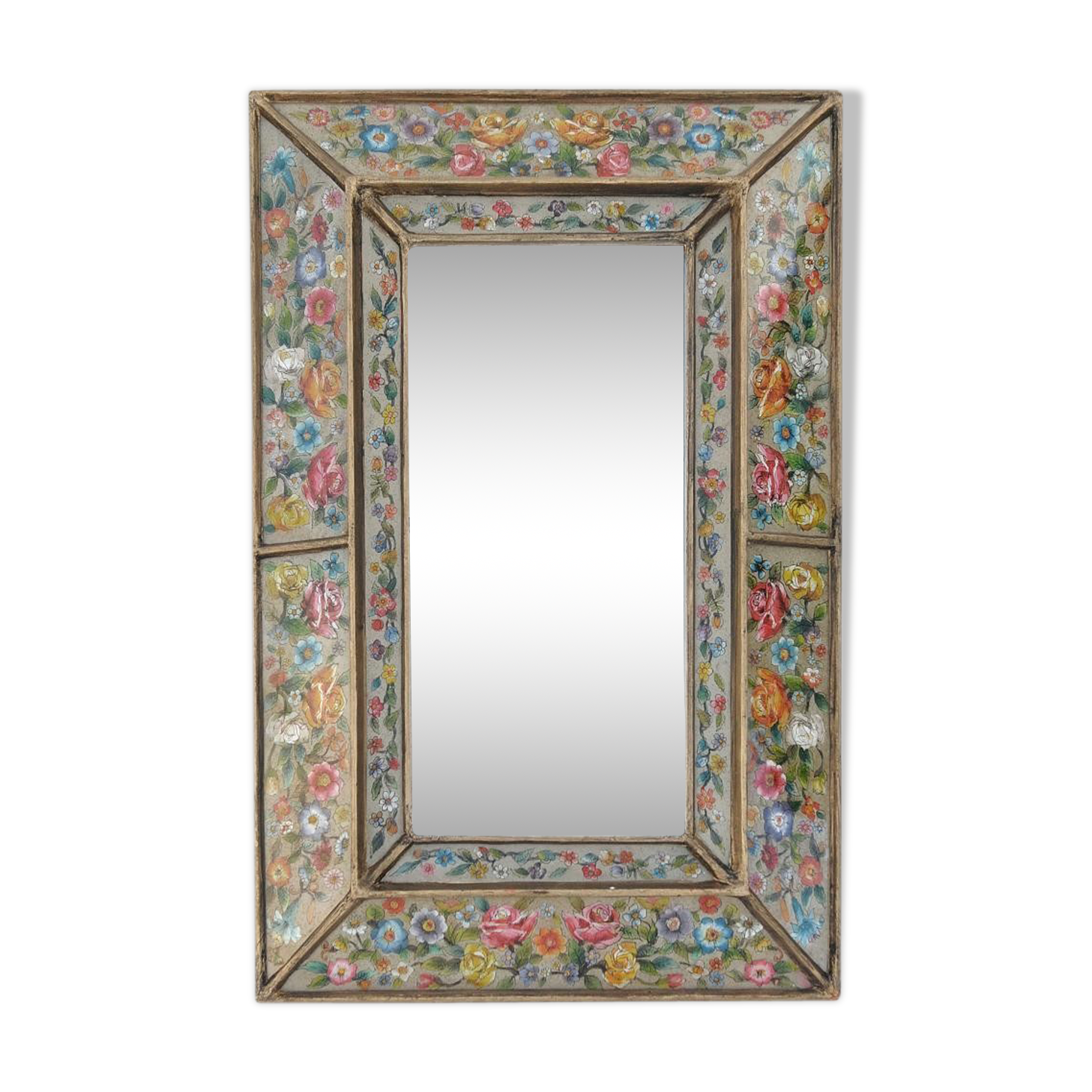 Mirror with flower decoration