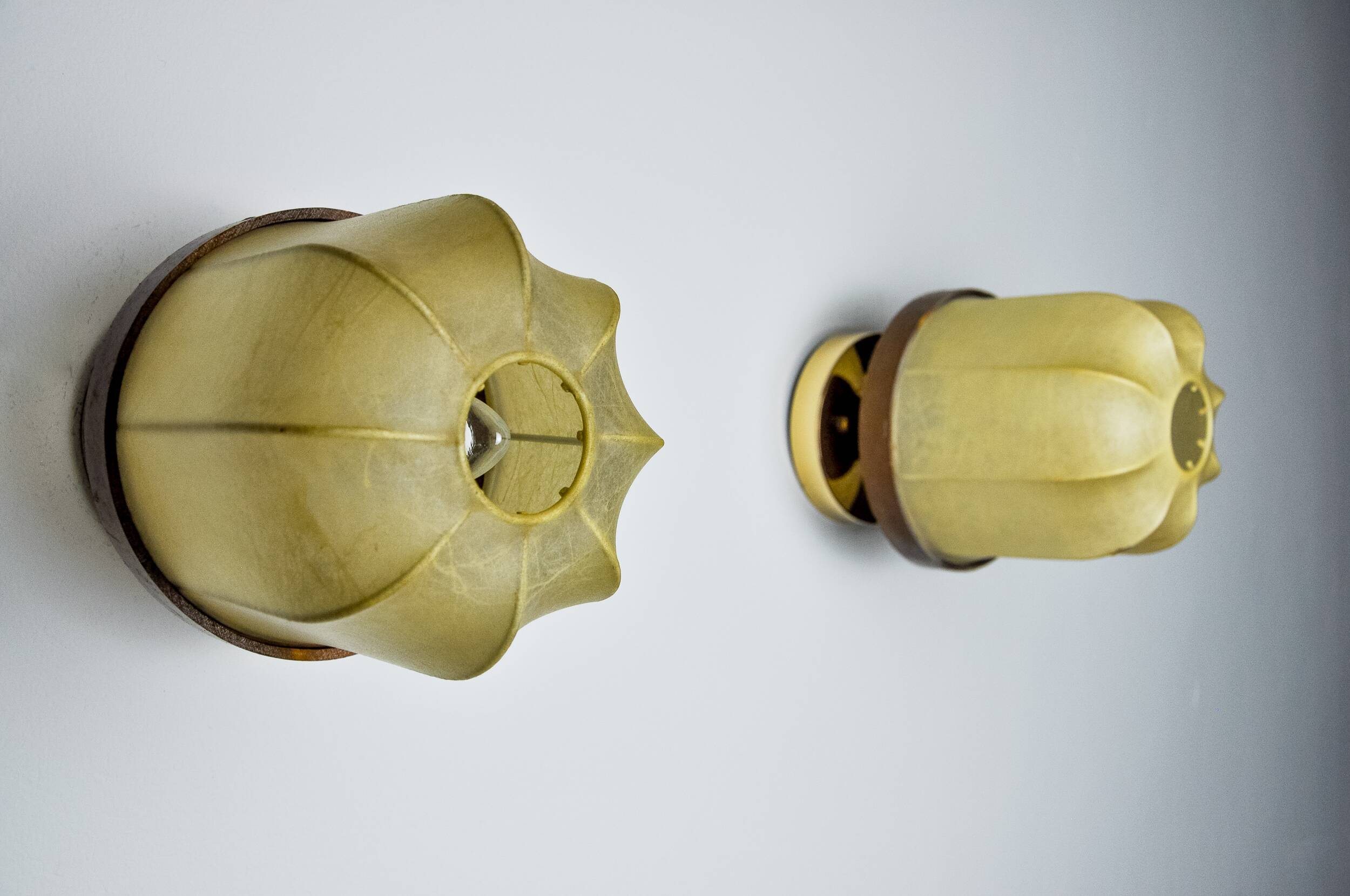 Pair of “cocoon” wall lights, Italy, 1970