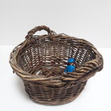 Panier osier tressé rond anses
