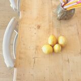 Art Deco sanded raw wood table