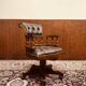 Chaise de bureau classique anglaise de style capitaine marron