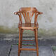 High curved wooden bar chair