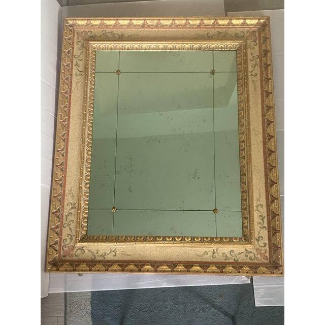 Venetian mirror in solid linden wood, hand-decorated