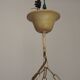 Italian Metal Ceiling Light Gold Leaf Detail Frosted Glass Bowl Shade