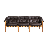 Midcentury sofa in teak and leather by Arne Norell
