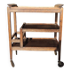 Vintage Art Deco wooden serving trolley with removable tray.