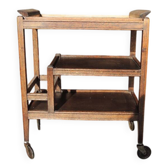 Ancienne desserte en bois art déco avec plateau amovible