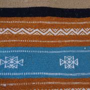 Tapis kilim orange bleu blanc fait à la main, 120x65cm