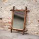 Wooden bamboo imitation mirror, antique mirror, hanging mirror, interior decor