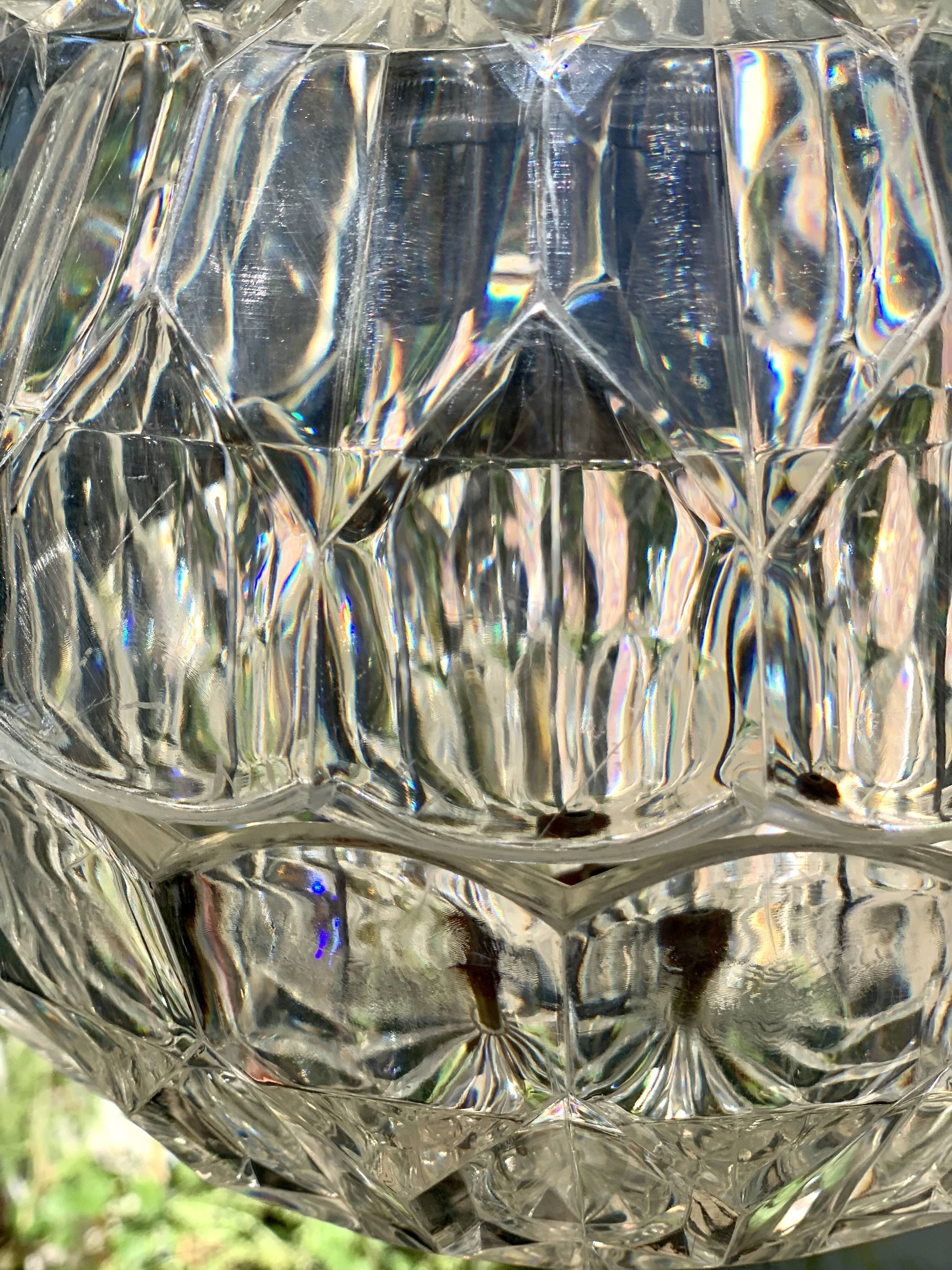 Vintage faceted plexiglass pendant lamp