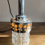 Small raak chrome and orange pendant light