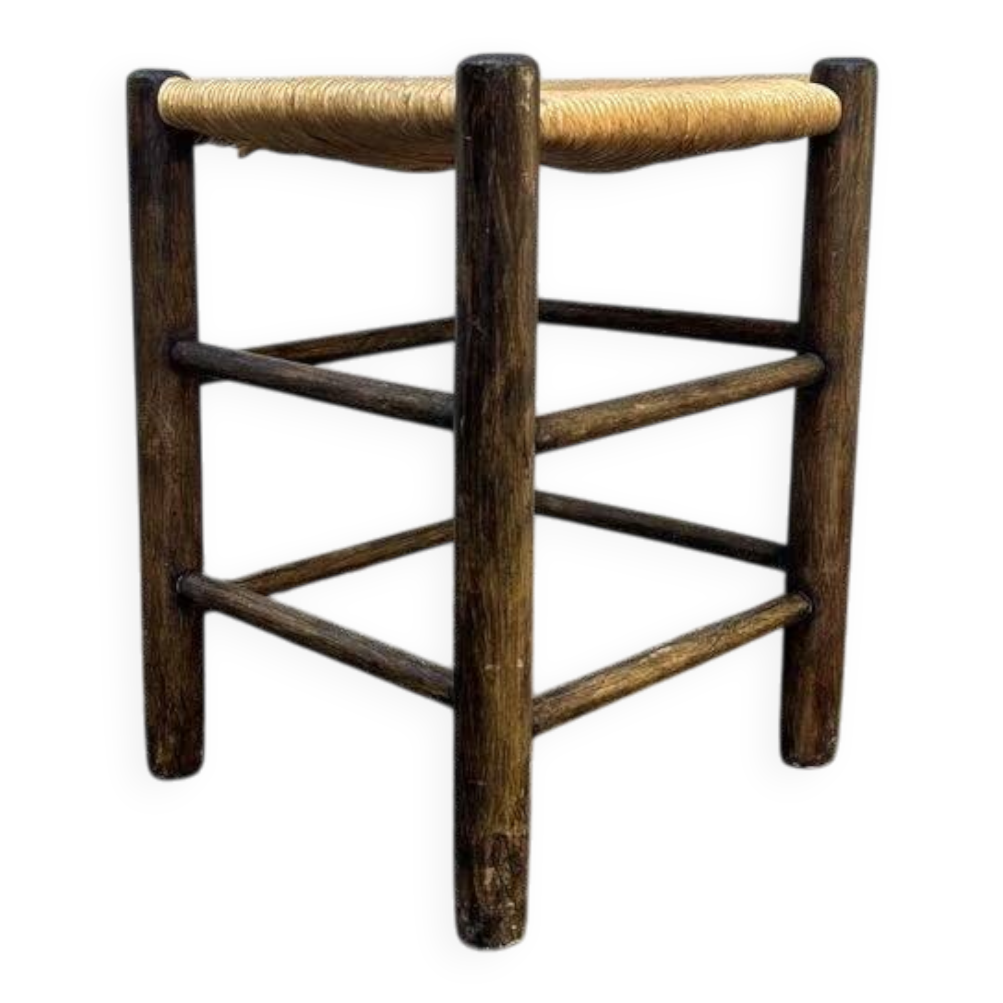 Tabouret ancien en bois massif