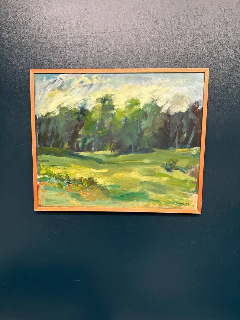 Original Swedish Oil on Canvas “Forest” by Leif Nilsson – Signed – Vintage