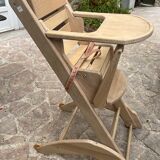 Wooden high baby chair