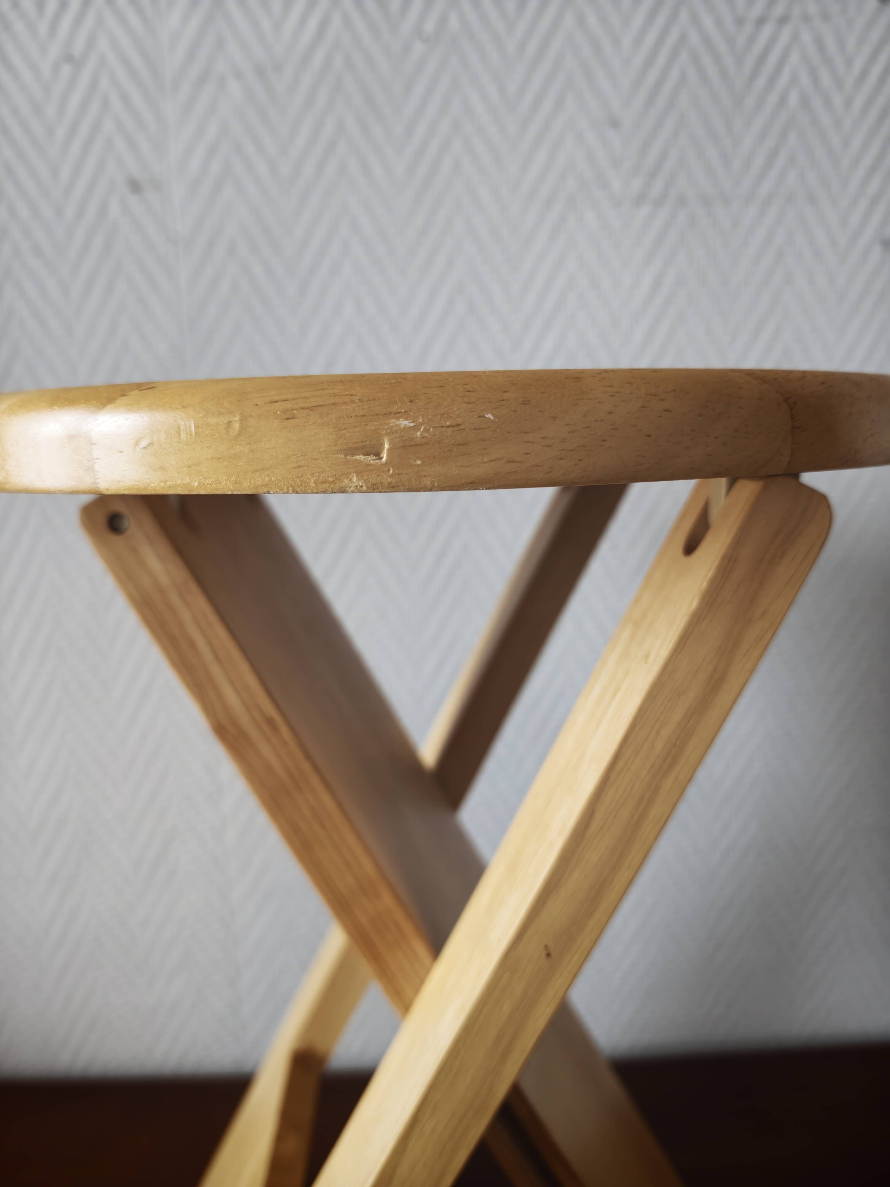 Tabouret pliant en bois 1980
