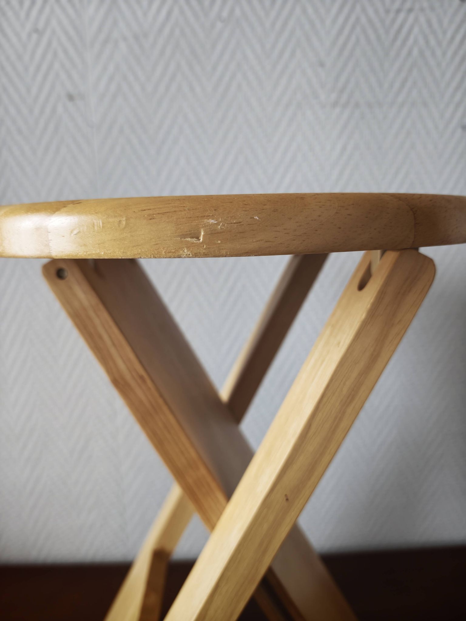 Folding wooden stool 1980