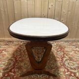 Table à manger ovale en marbre et palissandre