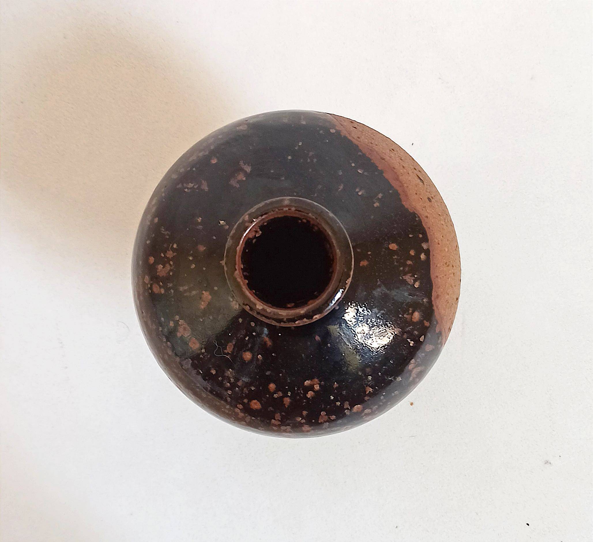 Soliflore two-tone glazed stoneware 1970s height 19 cm