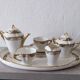 Coffee and tea service for two with its tray in Limoges porcelain.