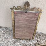 Bronze and brass mirror with wall console 57 x 32
