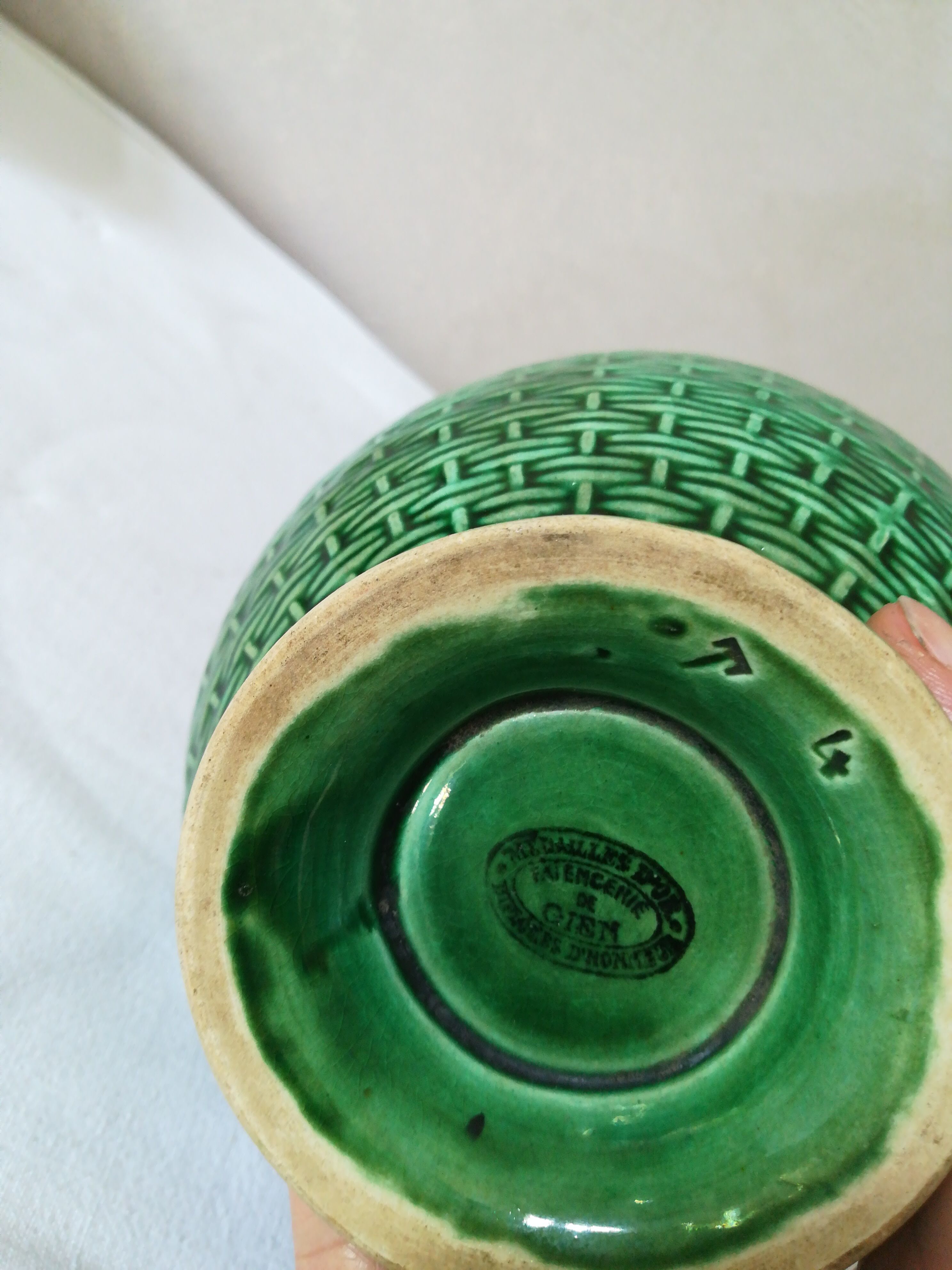 Gien green dabcraft bowl