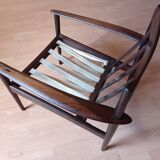 Pair of Danish Grete Jalk armchairs model Poul Jeppesen 56 in rosewood Denmark.